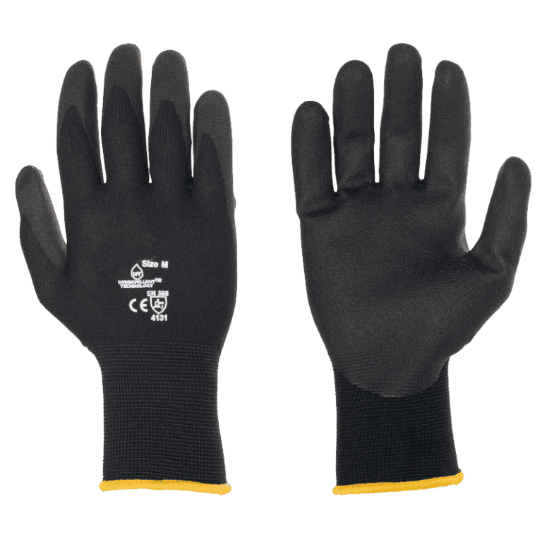 Palm Coated Black Gloves